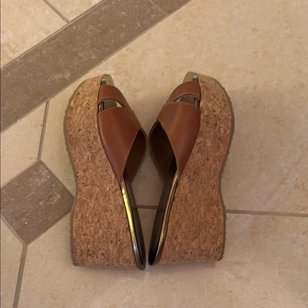 Jimmy Choo Brown and Gold Mules - Picture 5 of 8
